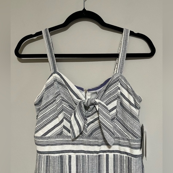 Violet Weekend Navy/Cream Stripe Cropped Jumpsuit Size 4 NEW Retro Wide Leg - Picture 3 of 13